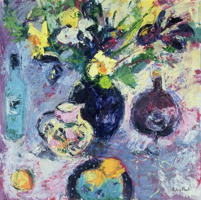 Still Life with Turquoise Bottle, 2002 by Sylvia Paul